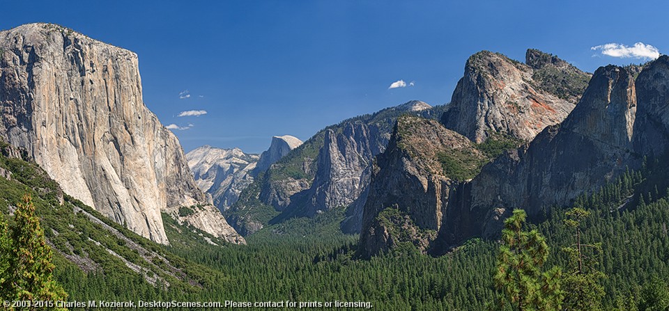 Yosemite Valley Tunnel View Panorama 